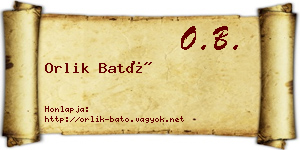 Orlik Bató névjegykártya